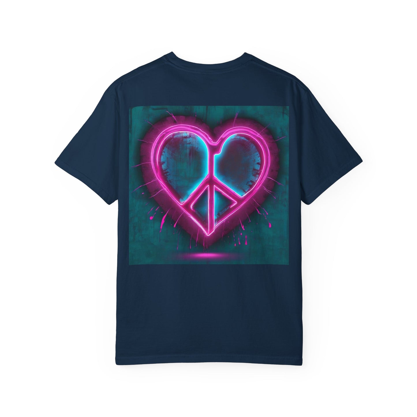 T-Shirt Vibrant Peace Heart T-Shirt Unisex Graphic Tee Summer Festival Wear Gift for Music Lovers Casual Everyday Top