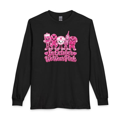 Breast Cancer Awareness Long Sleeve Shirt - "In October We Wear Pink"