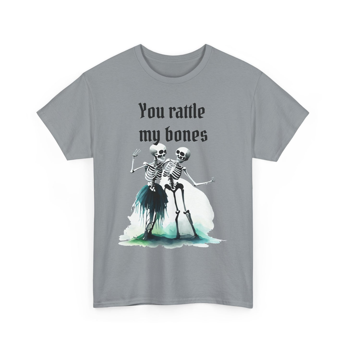 T-Shirt Skeleton Dance Tee  You Rattle My Bones Halloween Shirt Unisex Graphic Tee Cute Skeleton Costume Spooky Season Apparel