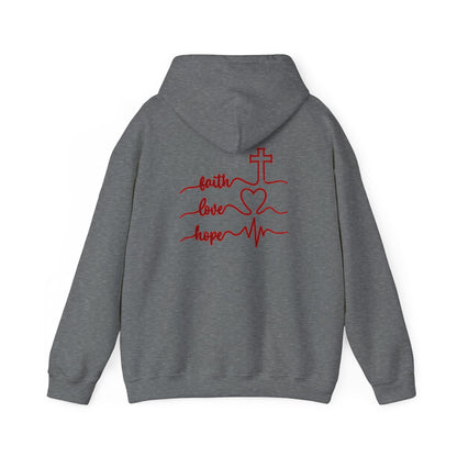 Sweatshirt Faith & Love Heavy Blend Hoodie Unisex Sweatshirt for Inspiration and Comfort Christian Religious Gift