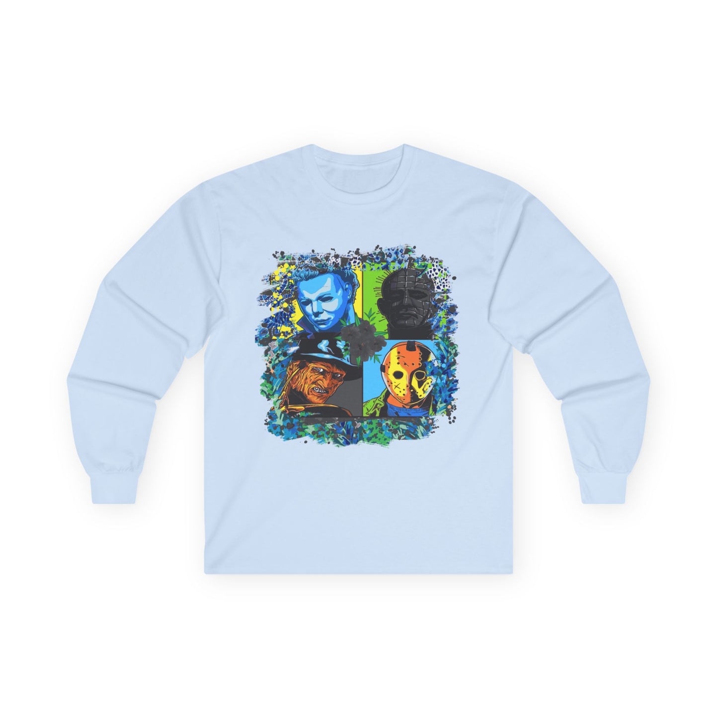 T-Shirt Artistic Long Sleeve Tee Unique Graphic Apparel Unisex Casual Wear Gift for Art Lovers Eco-Friendly Fashion Comfortable Layering Halloween
