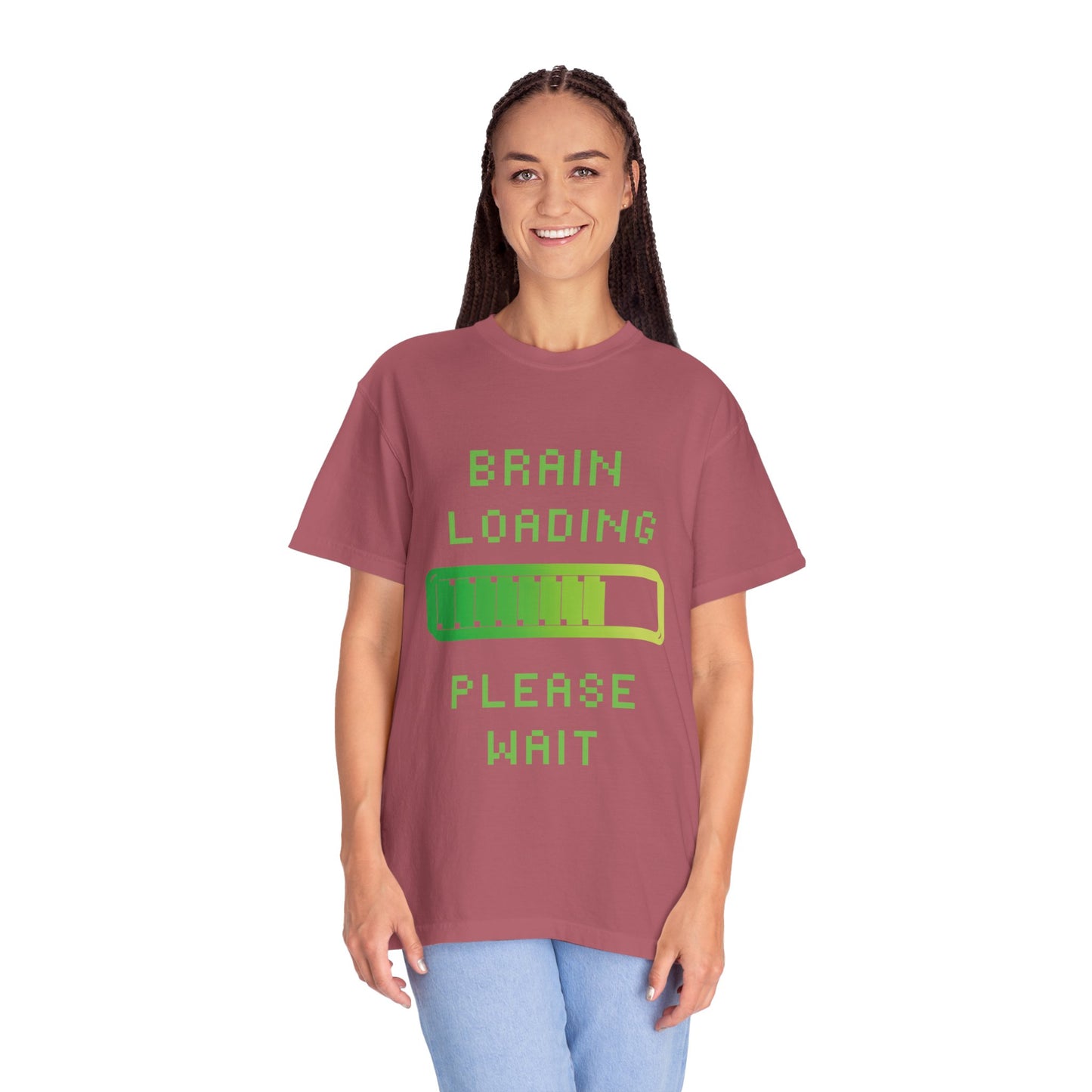 T-Shirt Loading Awareness T-Shirt - 8-bit Humor Gamer Gift Brain Loading Tee Unisex Graphic Shirt Quirky Humor Clothing
