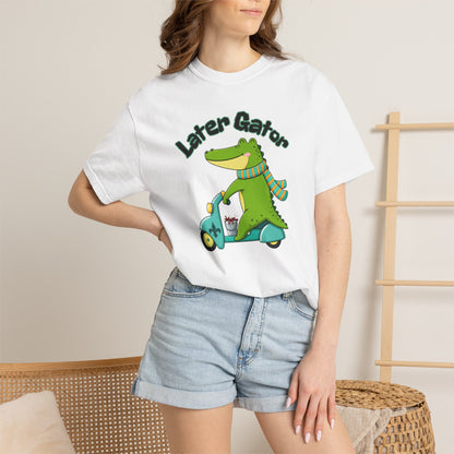 Later Gator After While Gator T-Shirt Cute Cartoon Alligator Scooter Tee Gift