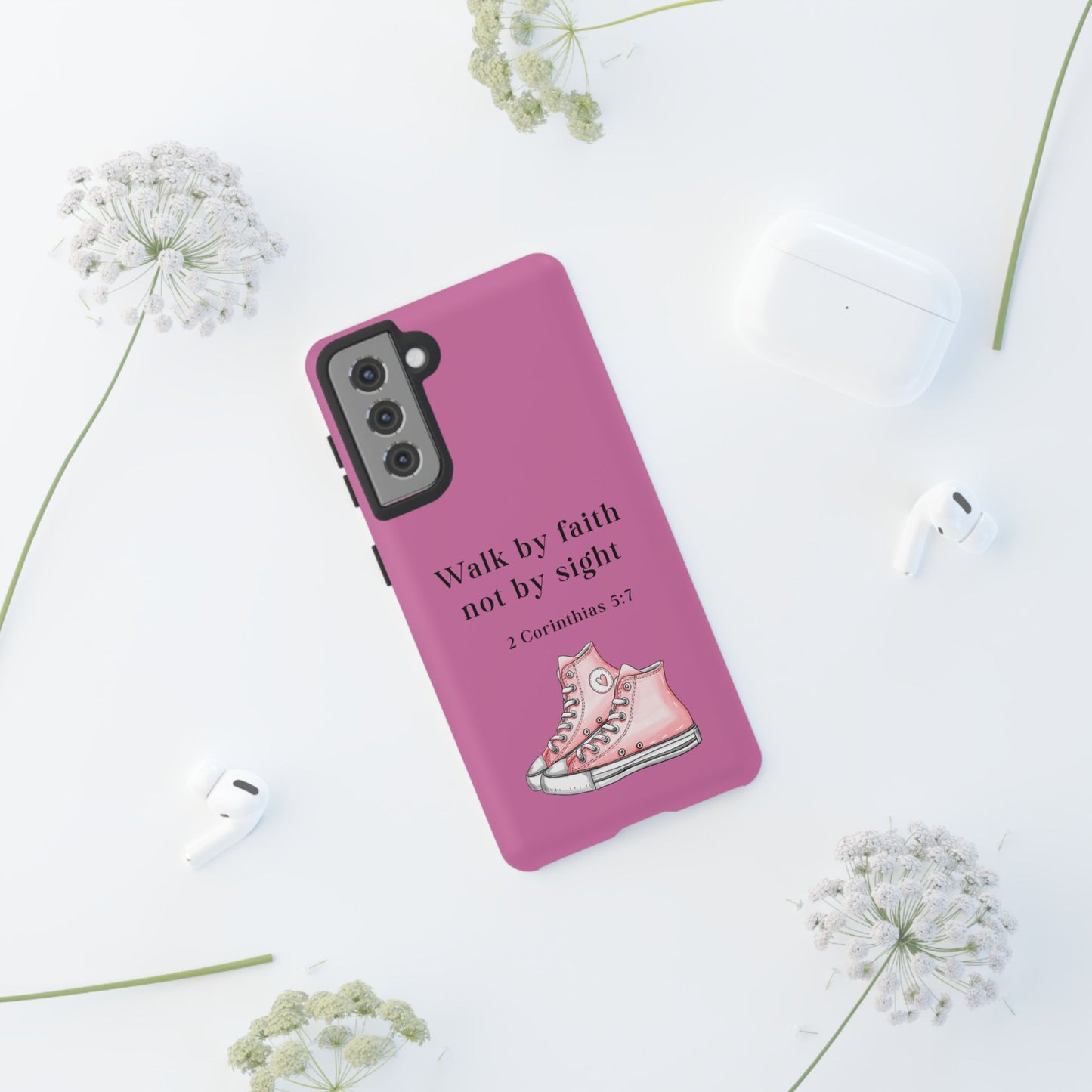 Cellphone Cae Faith-Inspired Phone Case Inspirational Gift Bible Verse Accessory Pink Converse Design Christian Phone Cover