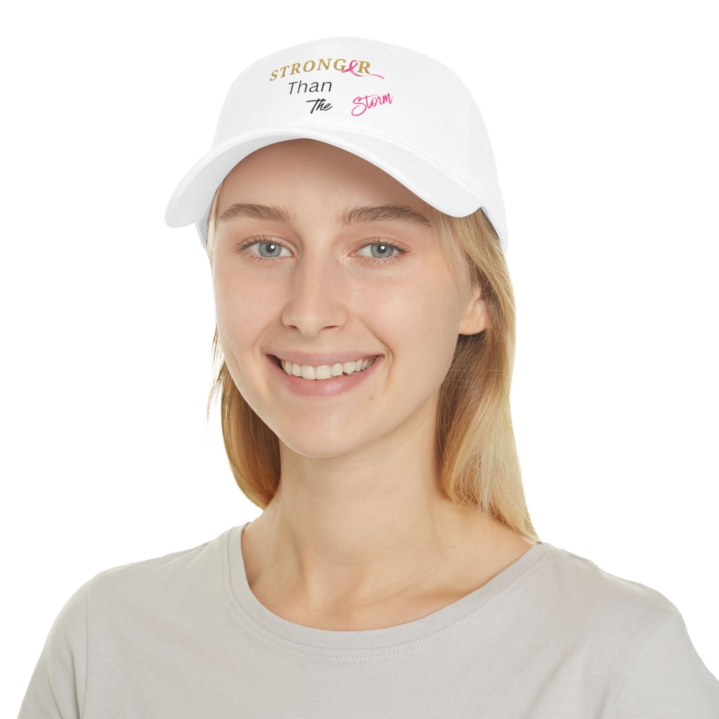 Baseball Cap Stronger Than The Storm Inspirational Low Profile Hat Cancer Awareness Gift