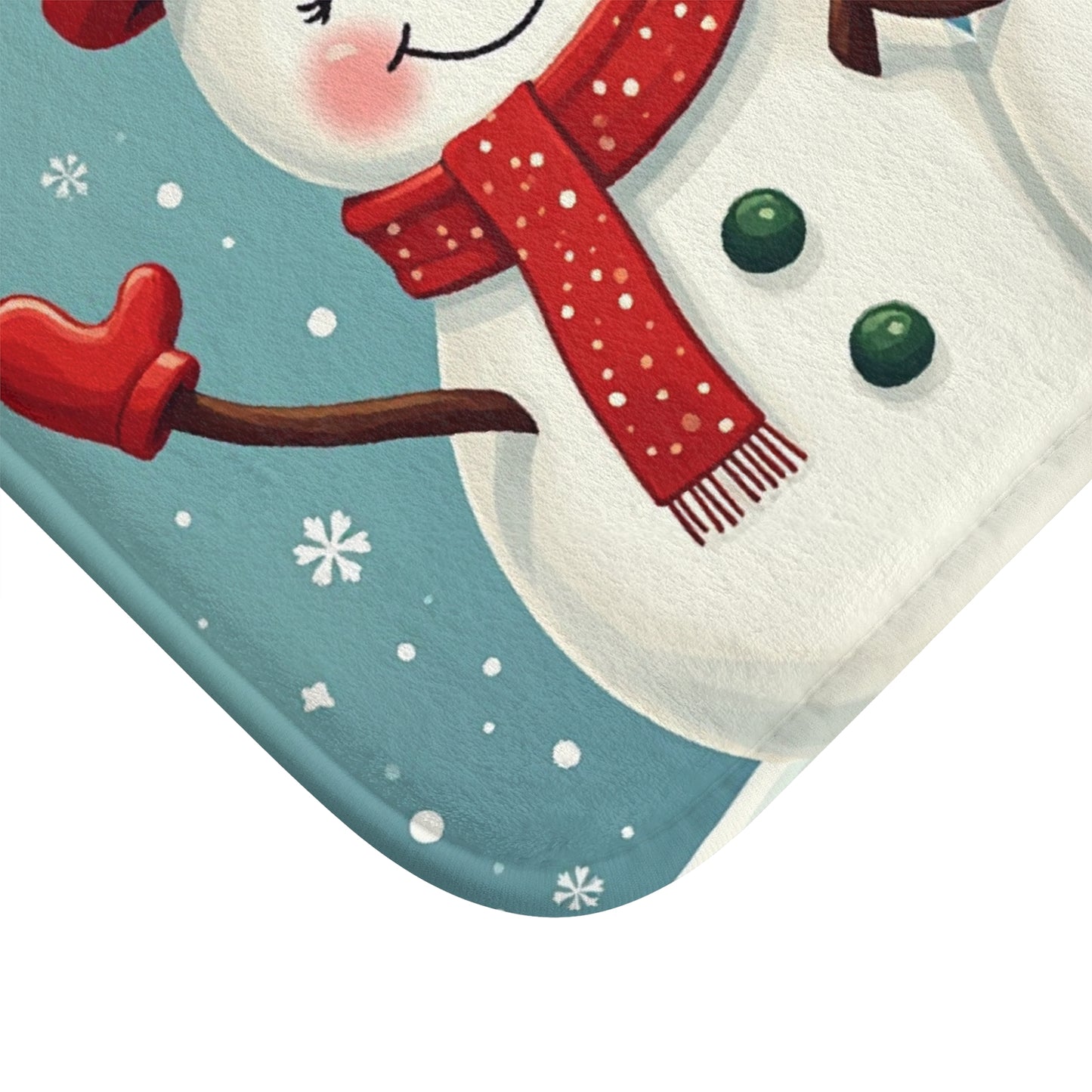 Festive Snowman Bath Mat, Holiday Decor, Winter Home Accessory, Christmas Gift, Cute Bathroom Decor