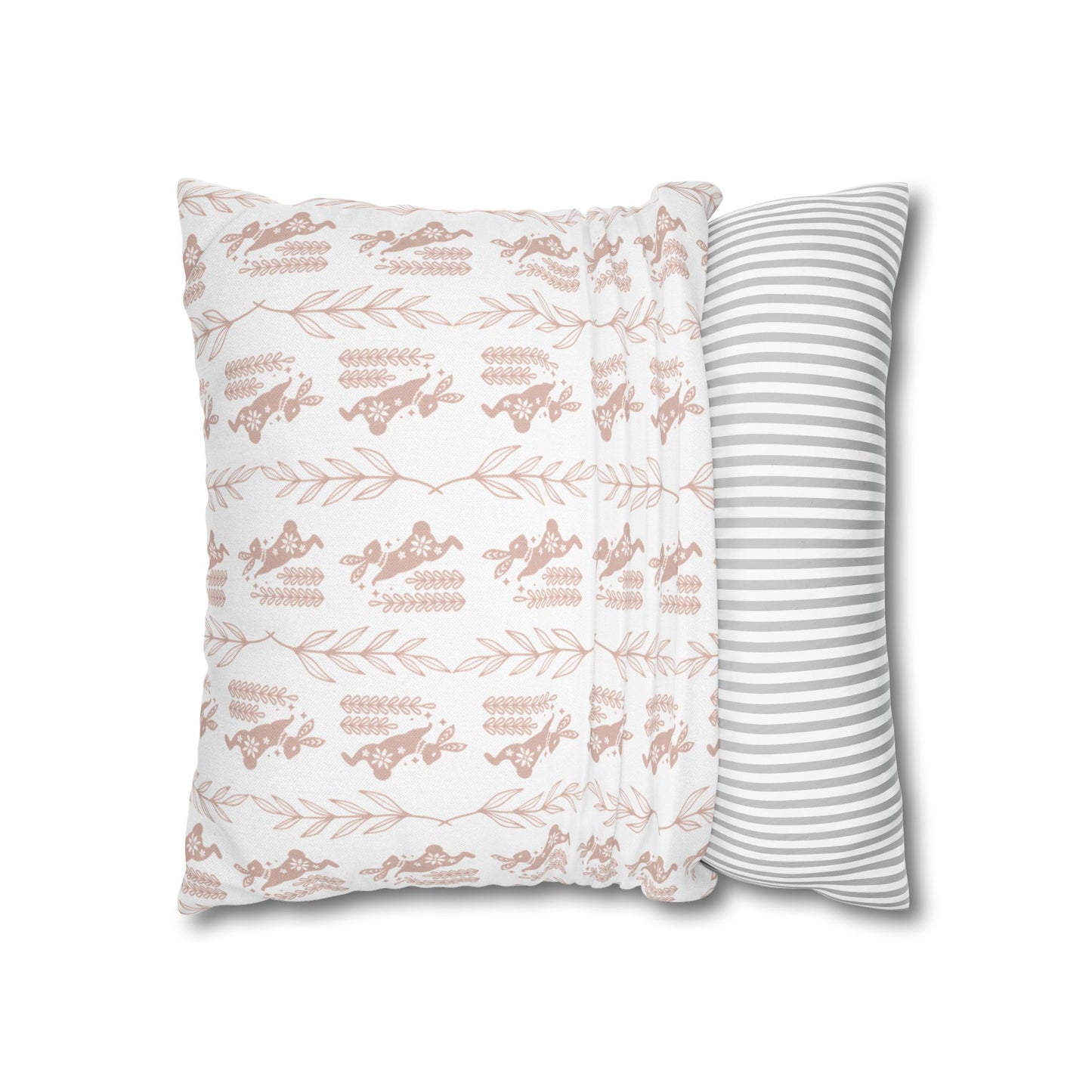 Boho Blush Floral Throw Pillowcase