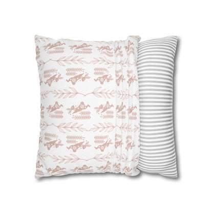 Boho Blush Floral Throw Pillowcase