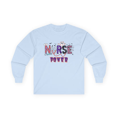T-Shirt Nurse Power Long Sleeve Tee Unisex Shirt for Nurses Gift for Healthcare Workers Medical Appreciation Everyday Casual Wear
