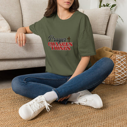 Prayer Changes Things T-Shirt Inspirational Christian Faith Tee Faith Based Spiritual Tee