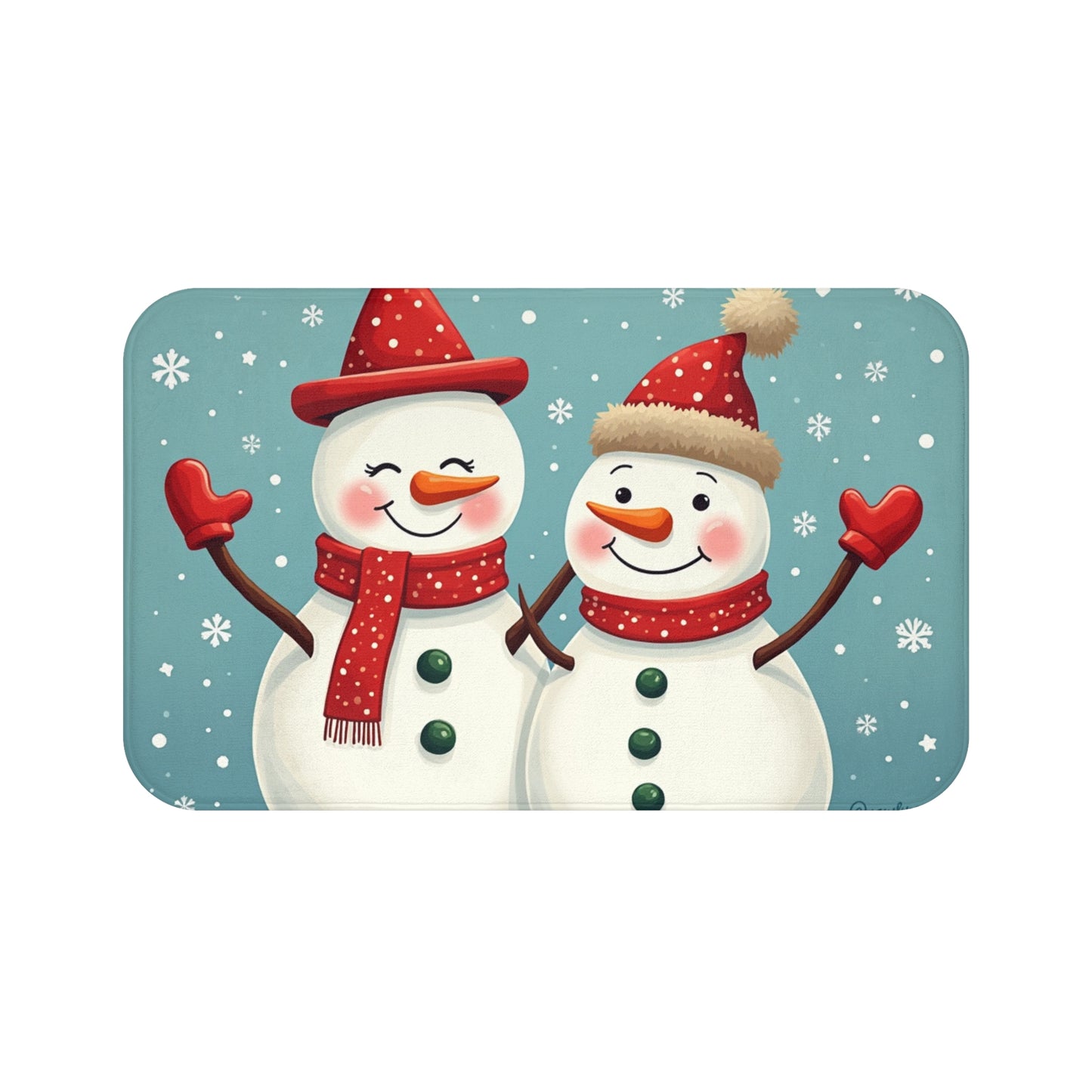 Festive Snowman Bath Mat, Holiday Decor, Winter Home Accessory, Christmas Gift, Cute Bathroom Decor