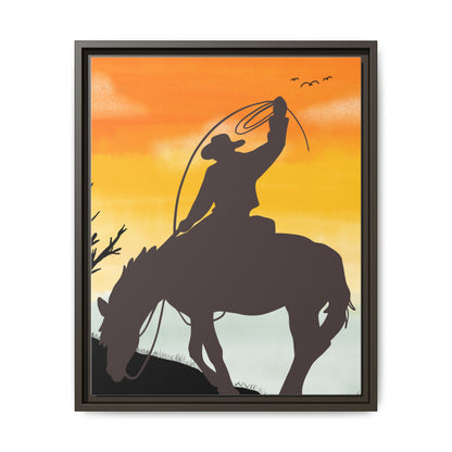 Framed Cowboy Rodeo Art Print Canvas Wall Decor Western Home Decor Rustic Cowboy Gift Equestrian Wall Art Country Themed Art Housewarming Gift