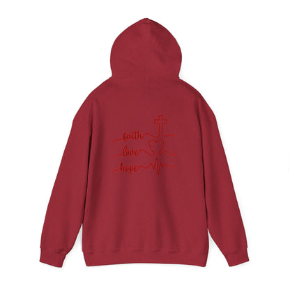 Sweatshirt Faith & Love Heavy Blend Hoodie Unisex Sweatshirt for Inspiration and Comfort Christian Religious Gift