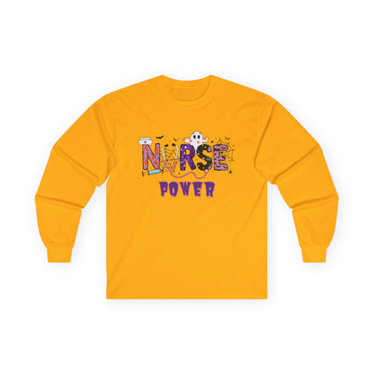 T-Shirt Nurse Power Long Sleeve Tee Unisex Shirt for Nurses Gift for Healthcare Workers Medical Appreciation Everyday Casual Wear