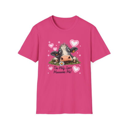Holy Spirit T-shirt – Funny Faith-inspired Cow Design in 100% Cotton