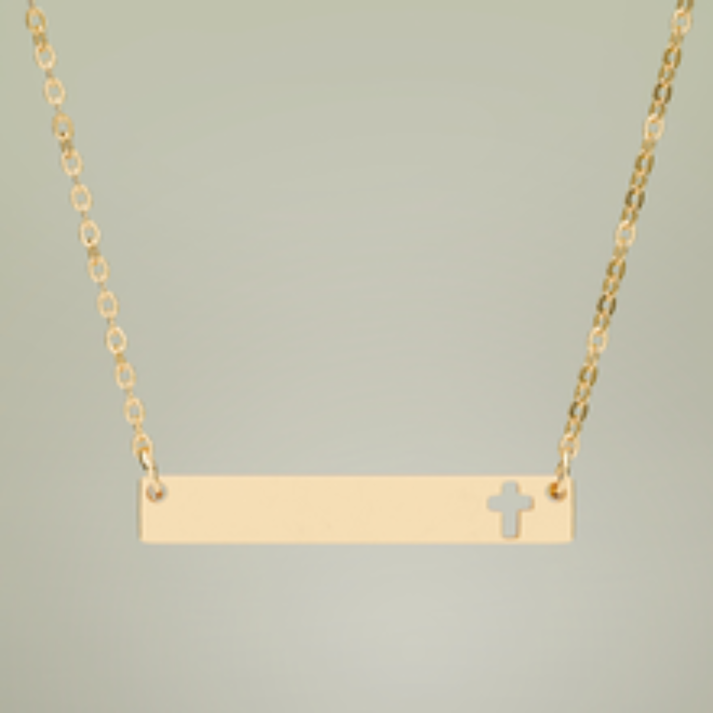 Engravable Horizontal Bar Necklace — Custom Name & Message Pendant
