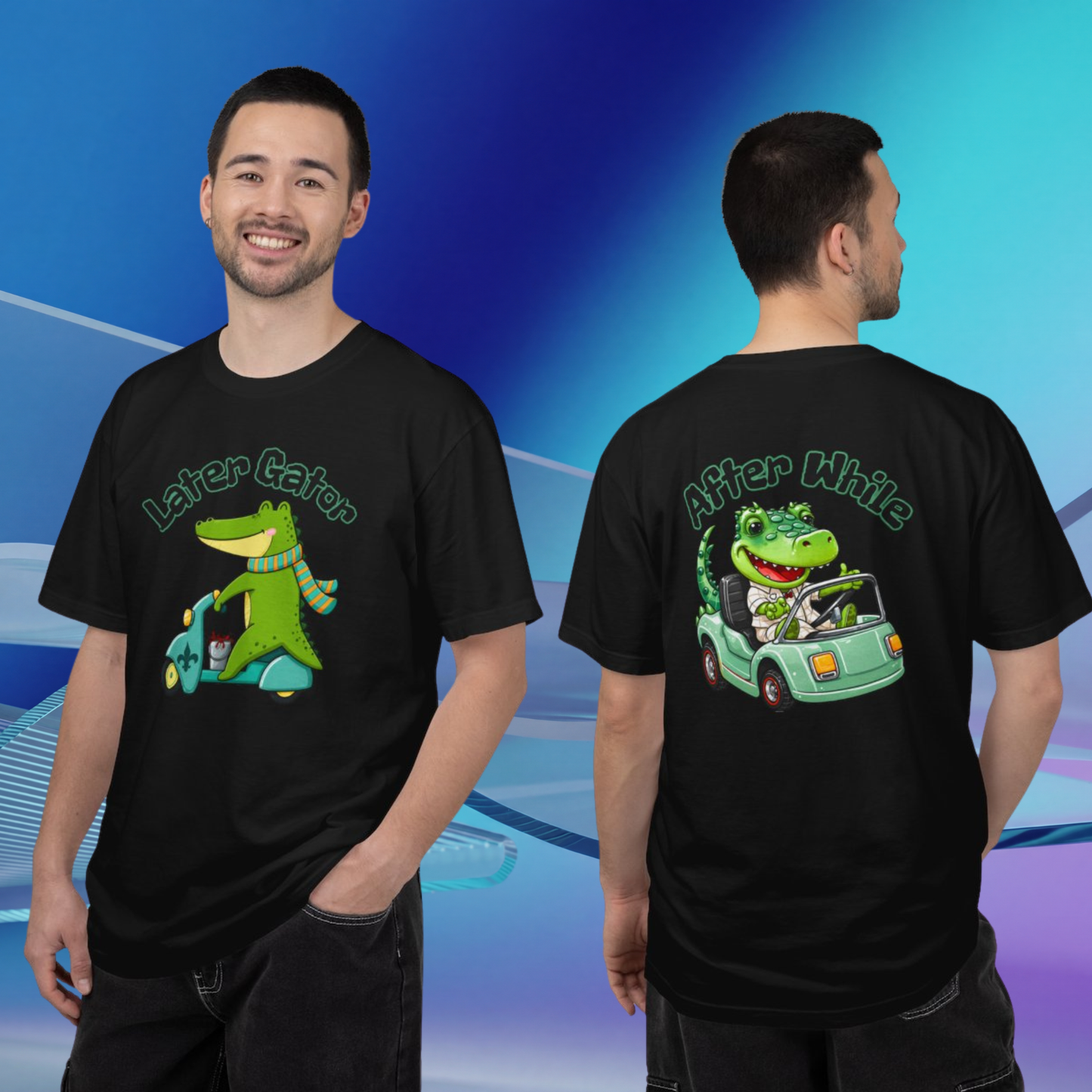 Later Gator After While Gator T-Shirt Cute Cartoon Alligator Scooter Tee Gift