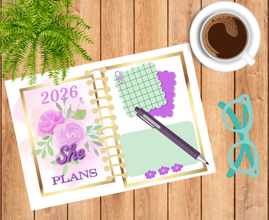 Handmade Planner She Plans Monthly Planner for Teachers, Busy Mom's or anyone who likes to plan ahead