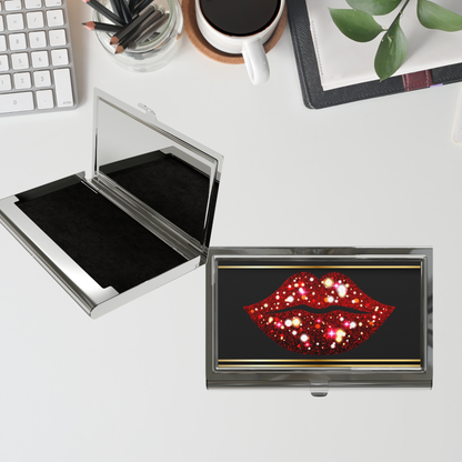 Business Card Holder Glitter Lipstick Gift Graduation Gift New Job Gift