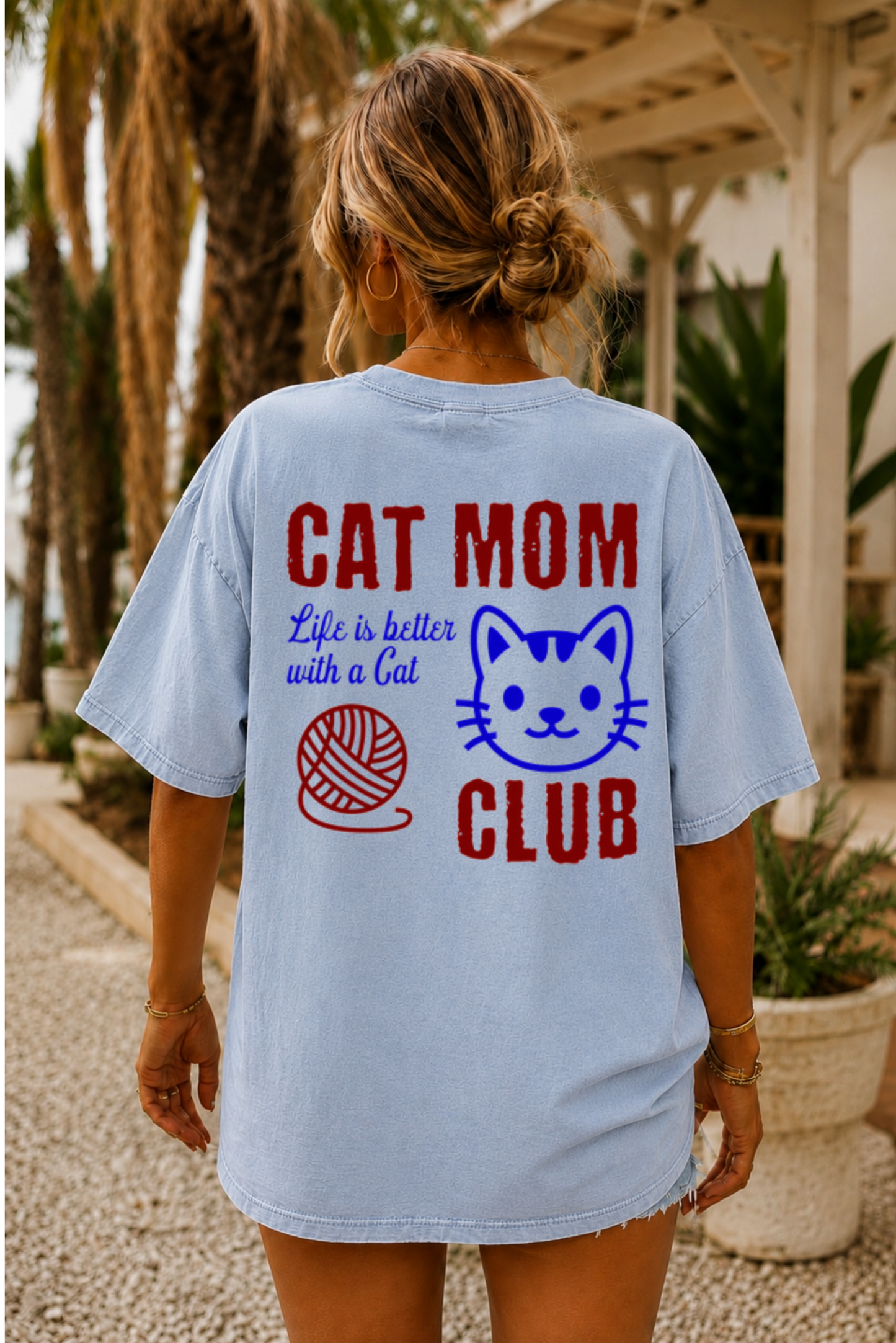 Cat Mom Club T-shirt — "Life Is Better with a Cat" Graphic Tee