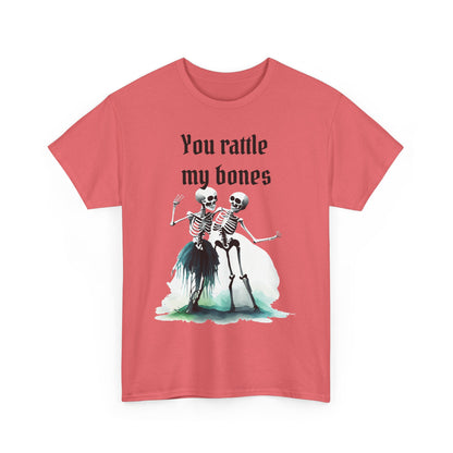 T-Shirt Skeleton Dance Tee  You Rattle My Bones Halloween Shirt Unisex Graphic Tee Cute Skeleton Costume Spooky Season Apparel