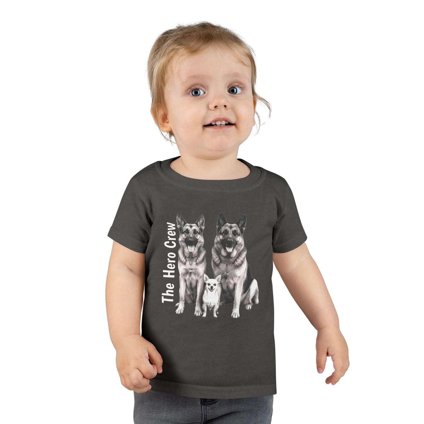 Toddler T-Shirt "The Hero Crew" German Shepherd & Pup Graphic