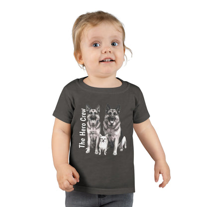 Toddler T-Shirt "The Hero Crew" German Shepherd & Pup Graphic
