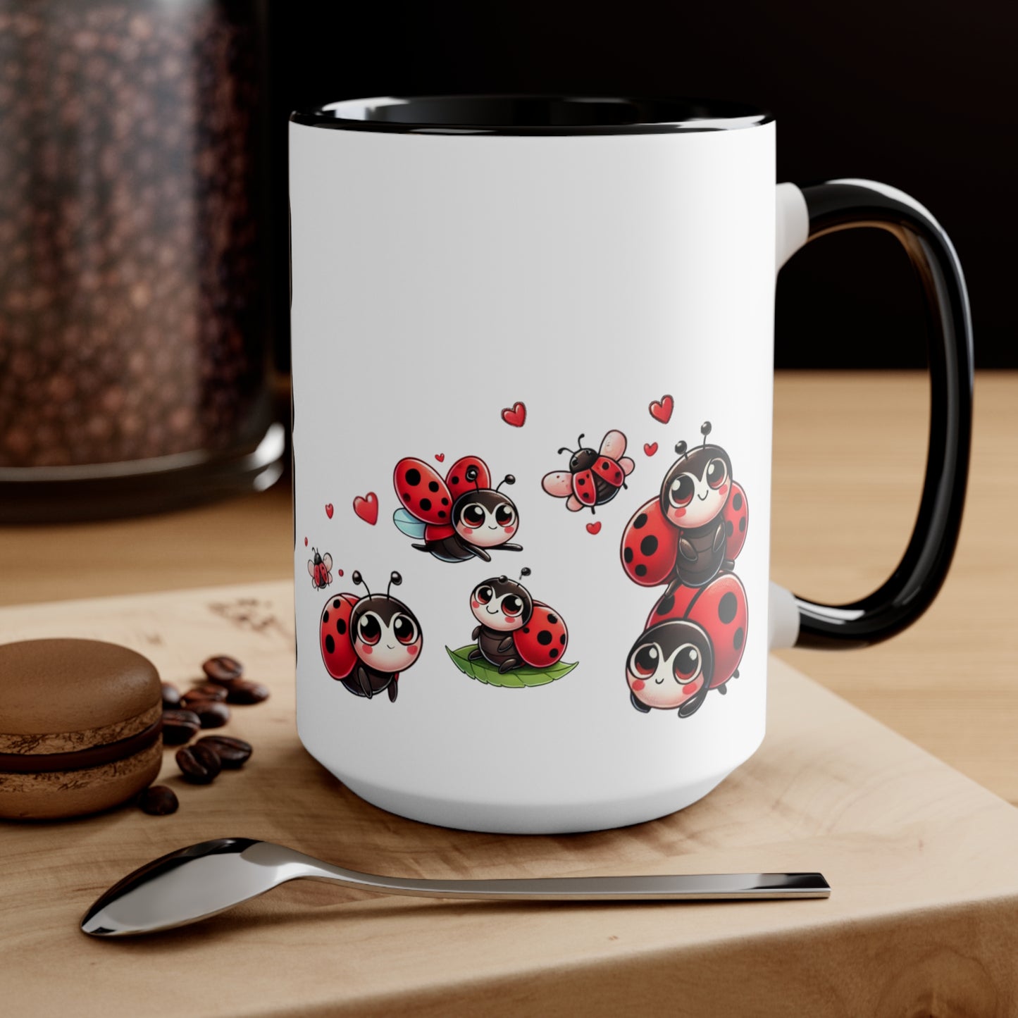 Coffee Mug Personalized Nana Ladybug Accent Mug - Cute Gift for Grandmothers