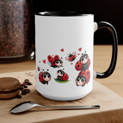 Coffee Mug Personalized Nana Ladybug Accent Mug - Cute Gift for Grandmothers