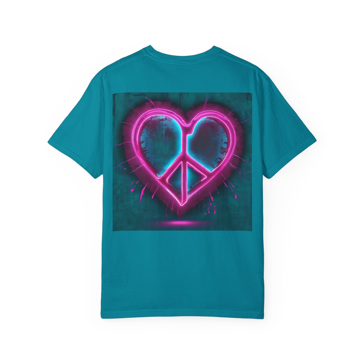 T-Shirt Vibrant Peace Heart T-Shirt Unisex Graphic Tee Summer Festival Wear Gift for Music Lovers Casual Everyday Top