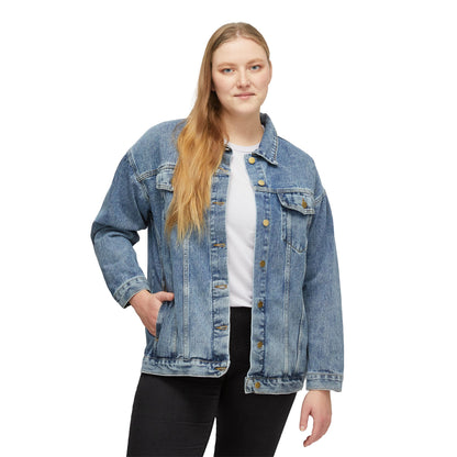 Jacket Denim Jacket Heartfelt Women's Denim Jacket Faith-Inspired Fashion Perfect for Everyday Wear Casual Outings and Religious Celebrations