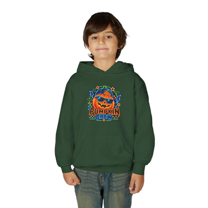 Youth Pumpkin Crew Hoodie — Cute Jack-O’-Lantern Halloween Sweatshirt