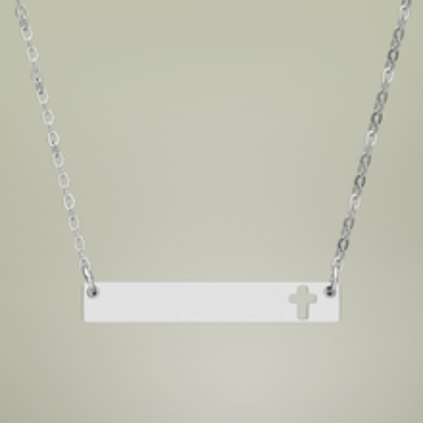 Engravable Horizontal Bar Necklace — Custom Name & Message Pendant