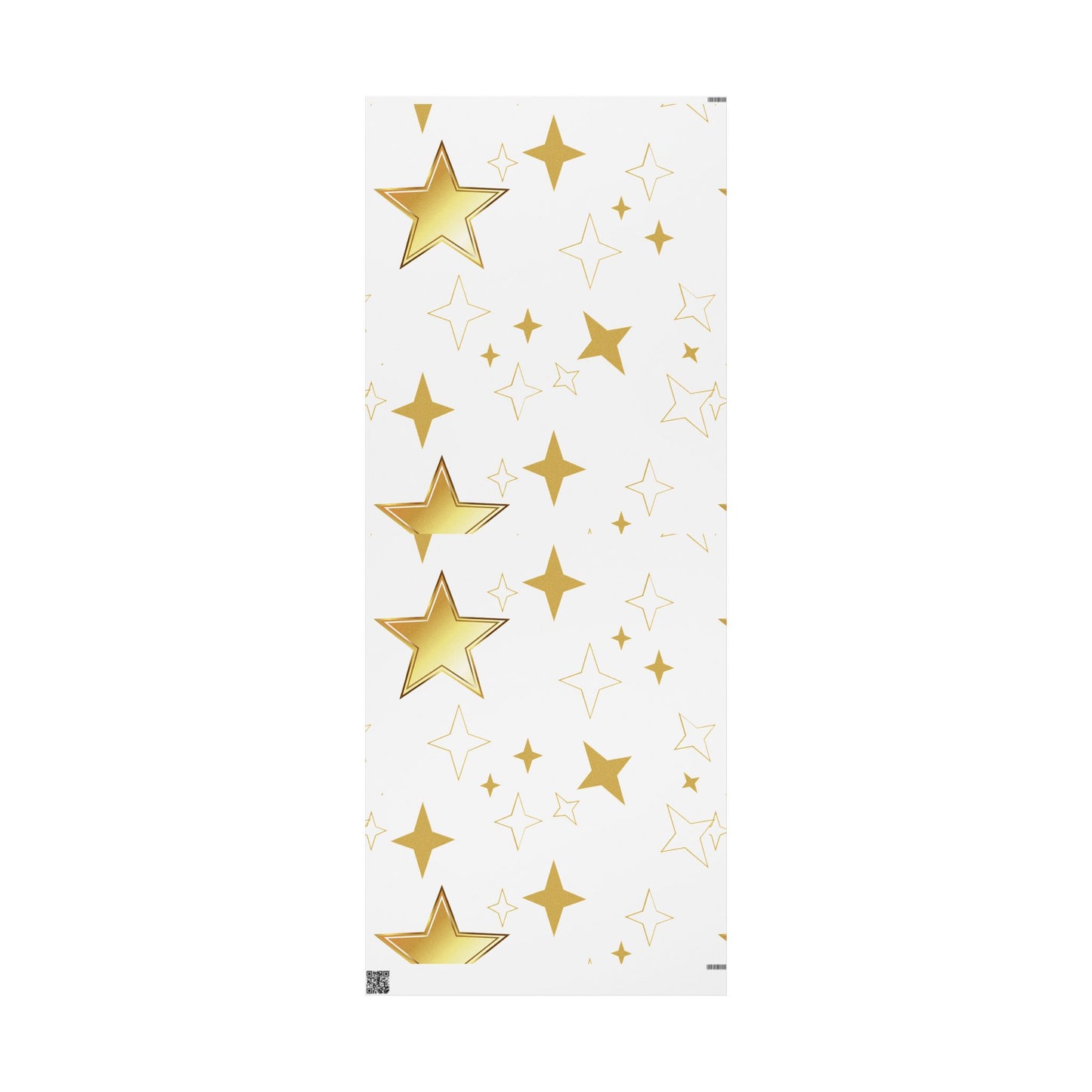 Gold Star Wrapping Paper Roll - Festive Birthday & Celebration Gift Wrap