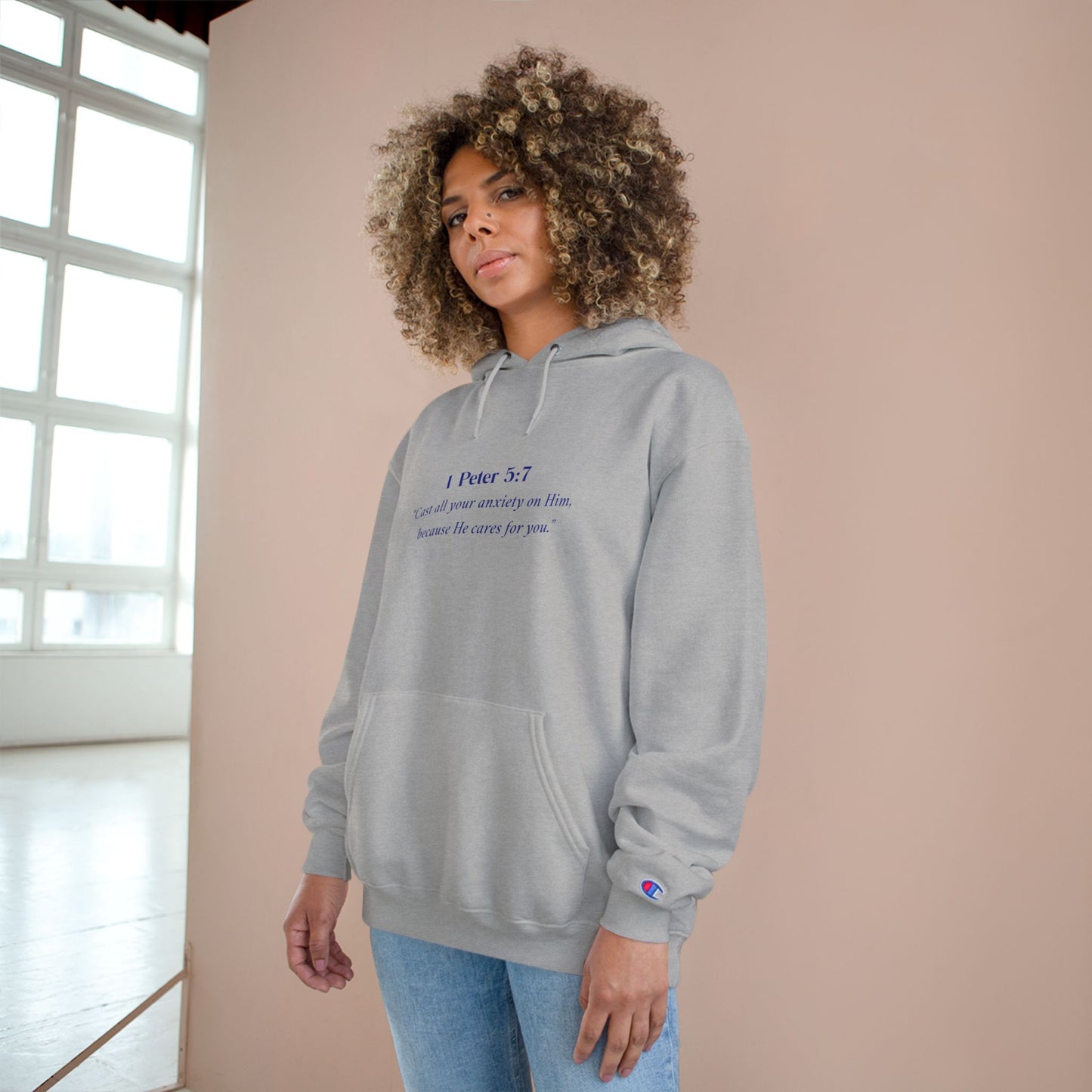 Faith-Inspired Champion Hoodie, Cozy Sweatshirt, Inspirational Gift, Christian Apparel, Religious Wear, Motivational Cozy Clothing