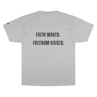 T-Shirt Christian Freedom Faith Shirt for Patriots Inspirational Tee for Veterans Christian Apparel for Independence Day USA Flag Shirt