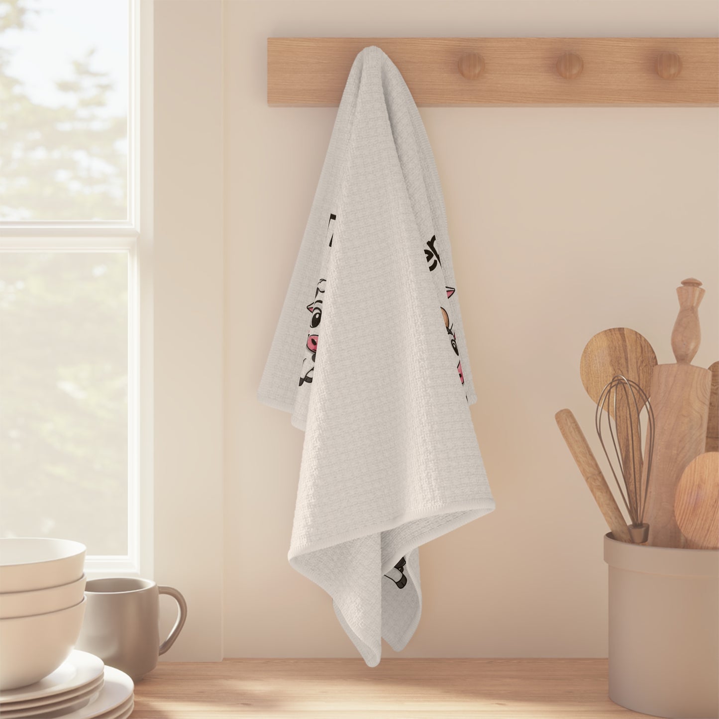 The Lord Is My Shepherd Microfiber Tea Towel — Cute Cow Faith Kitchen Towel