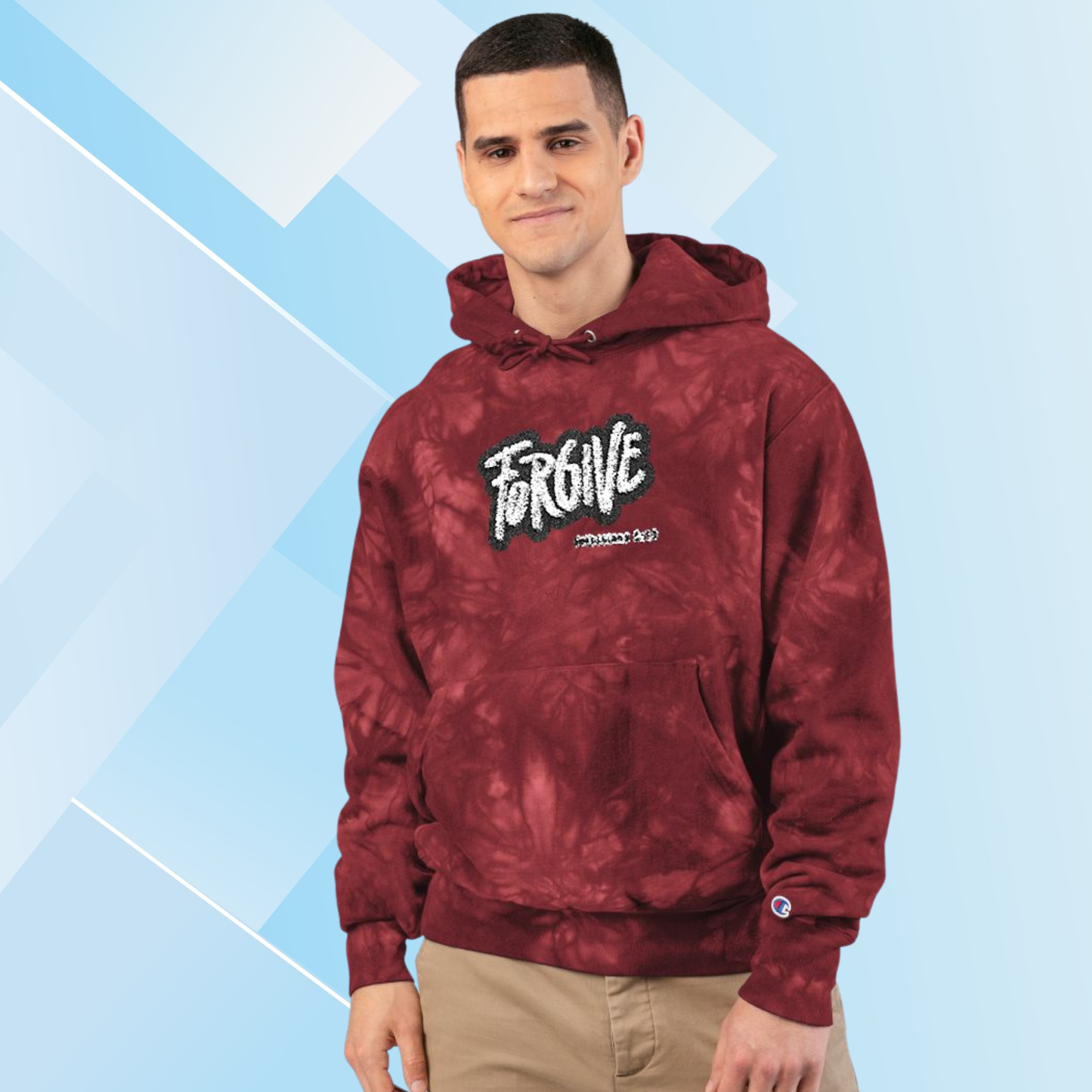 Sweatshirt Forgive Tie-Dye Hoodie Unisex Champion Sweatshirt Cozy Gift Casual Wear Unique Style Fashion Statement