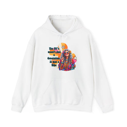 Retro Hippie Hoodie – "The 70's wasn't your generation it was mine" Colorful Boho Graphic