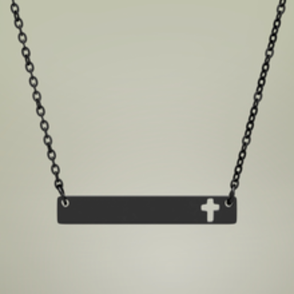 Engravable Horizontal Bar Necklace — Custom Name & Message Pendant