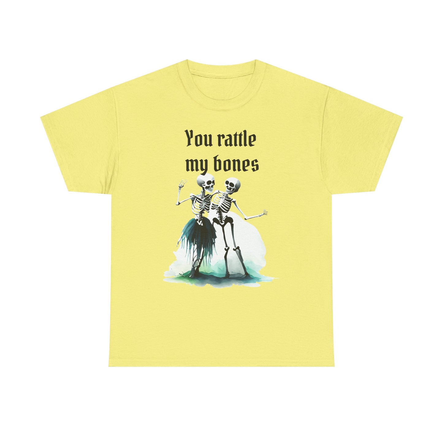 T-Shirt Skeleton Dance Tee  You Rattle My Bones Halloween Shirt Unisex Graphic Tee Cute Skeleton Costume Spooky Season Apparel