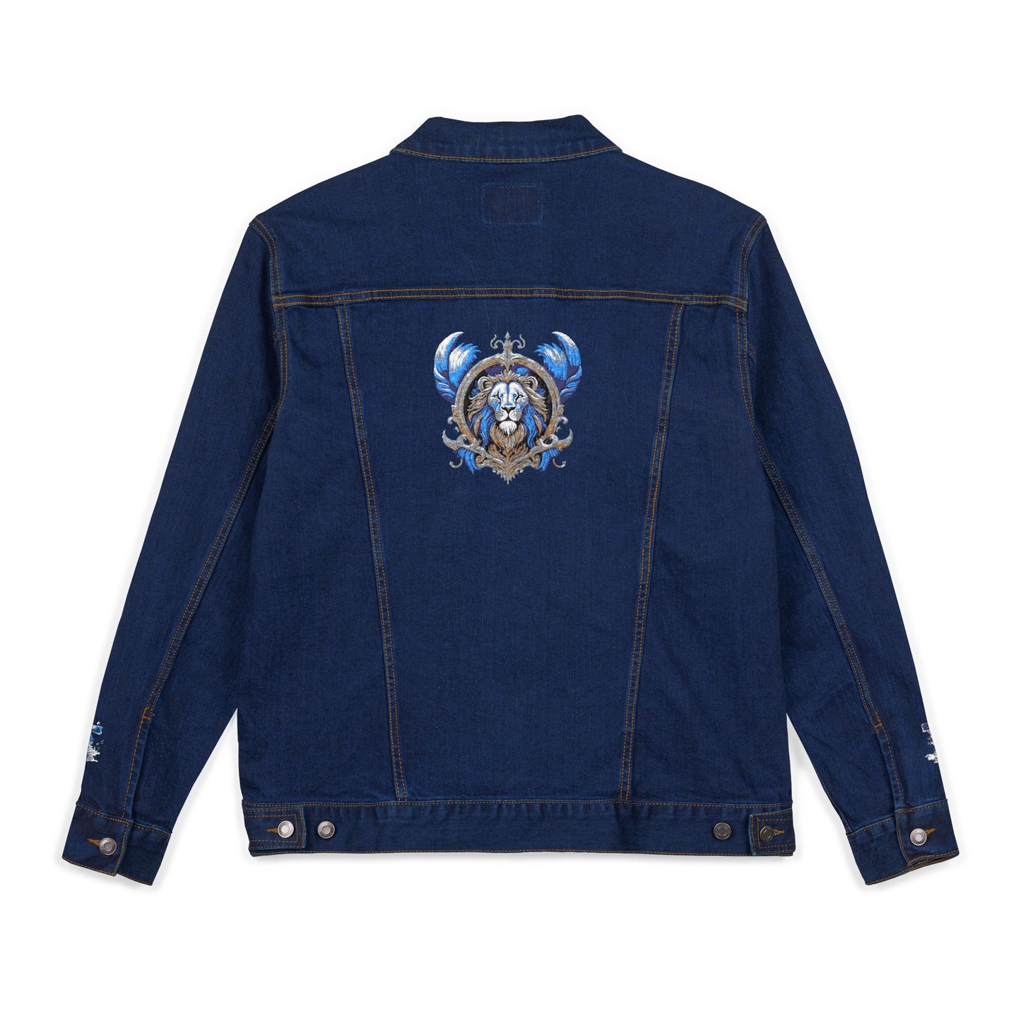 Denim Jacket Embroidered Unisex Denim Jacket Boho Style Jacket Denim Outerwear for Him Casual Jacket Unique Gift for Her
