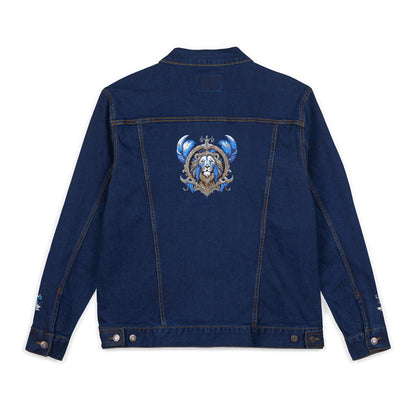 Denim Jacket Embroidered Unisex Denim Jacket Boho Style Jacket Denim Outerwear for Him Casual Jacket Unique Gift for Her