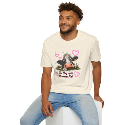 Holy Spirit T-shirt – Funny Faith-inspired Cow Design in 100% Cotton