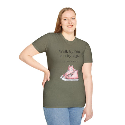 Faith-Inspired Unisex T-Shirt, Walk by Faith Tee, Christian Graphic Shirt, Inspirational Apparel, Casual Everyday Wear, Birthday Gift Idea