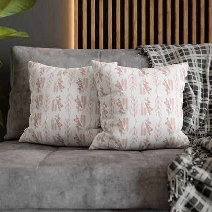 Boho Blush Floral Throw Pillowcase