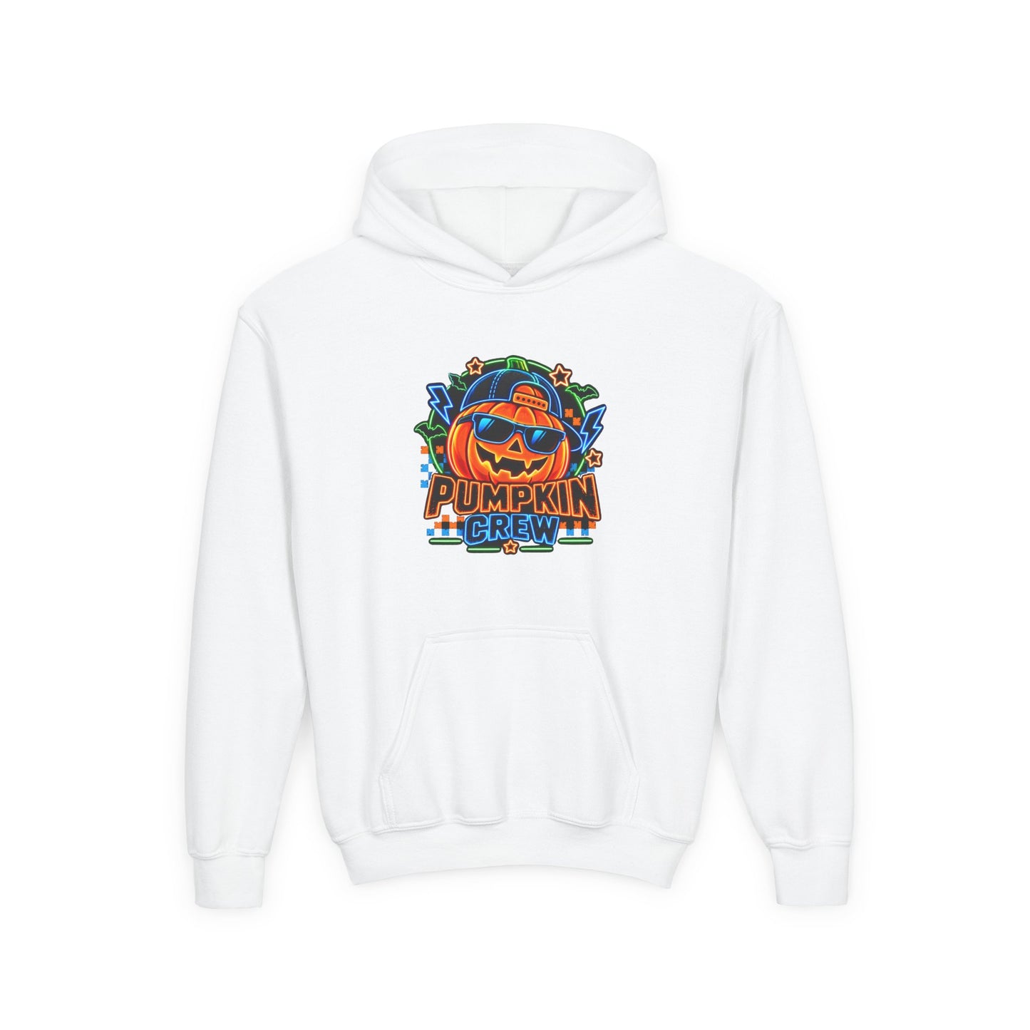 Youth Pumpkin Crew Hoodie — Cute Jack-O’-Lantern Halloween Sweatshirt