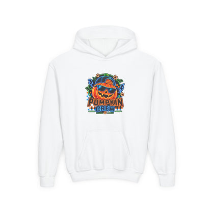 Youth Pumpkin Crew Hoodie — Cute Jack-O’-Lantern Halloween Sweatshirt