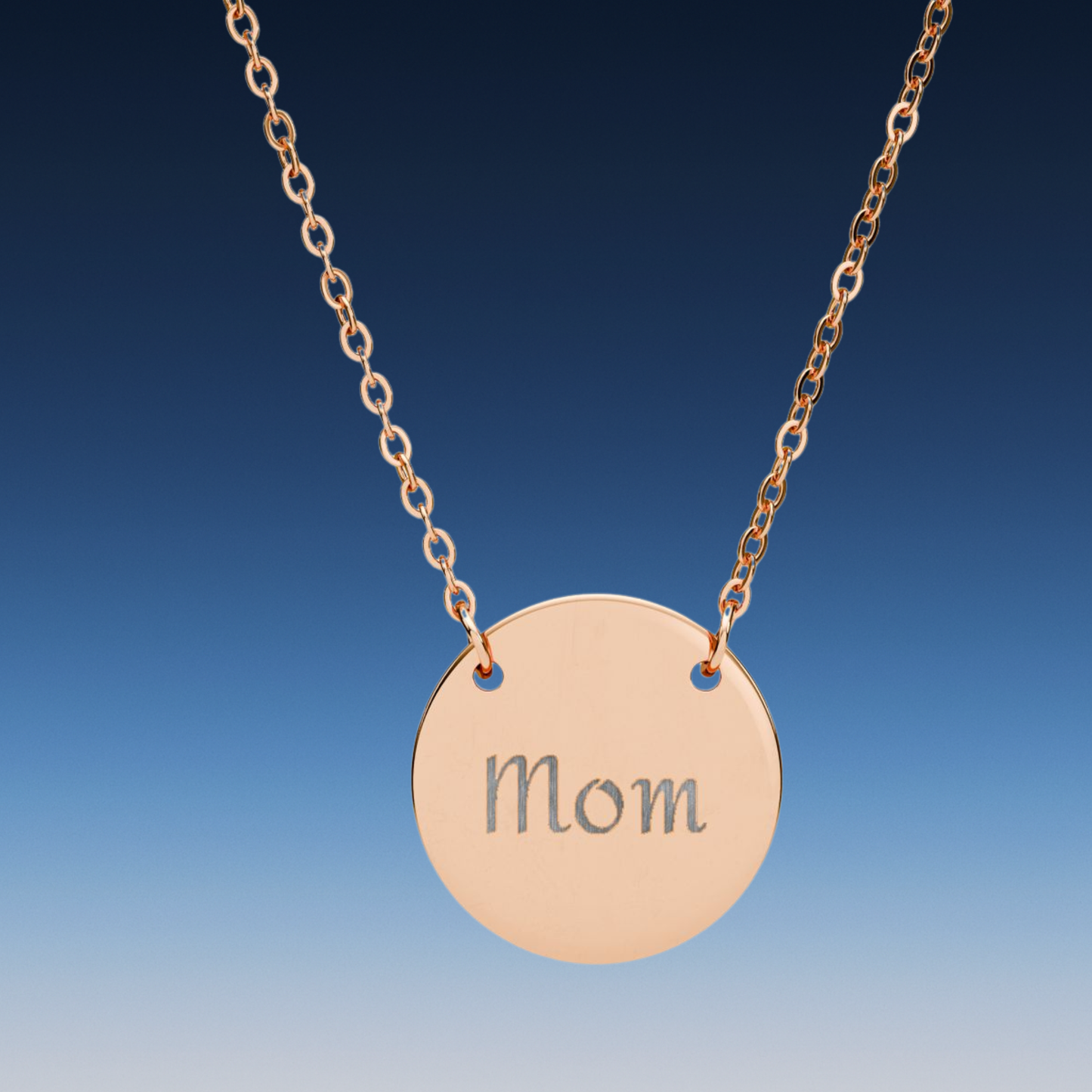 Personalized Mom Circle Necklace - Engraved Gift for Mother's Day