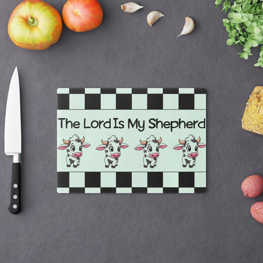 The Lord Is My Shepherd Cutting Board — Cute Cow Farmhouse Kitchen Decor